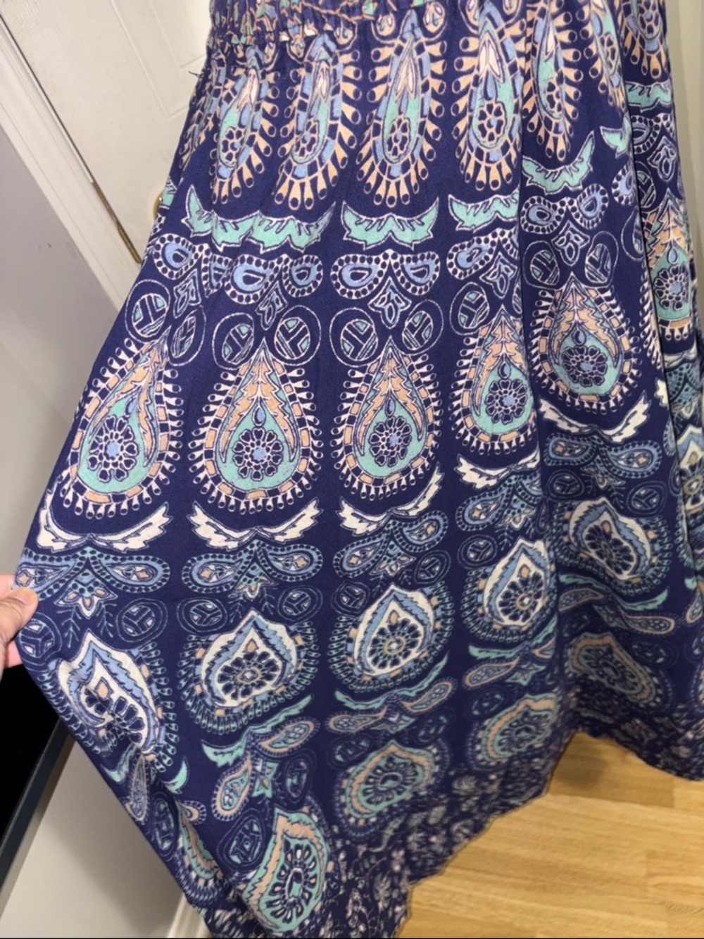 Bohemian Navy Paisley Bangkok Maxi Skirt - Women - Picture 2 of 5